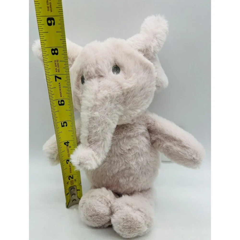 SL Home Fashions Pink Elephant‎ Plush Stuffed Animal Gray Sewn Eyes 9 inch